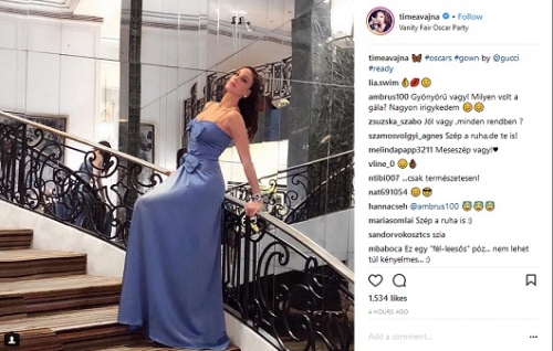 Vajna Tímea másfél milliós ruhában mutatta meg magát az Oscaron